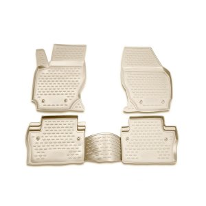 Volvo XC70 Floor Mats - Omac - Rubber TPE - Beige - 2008-2016